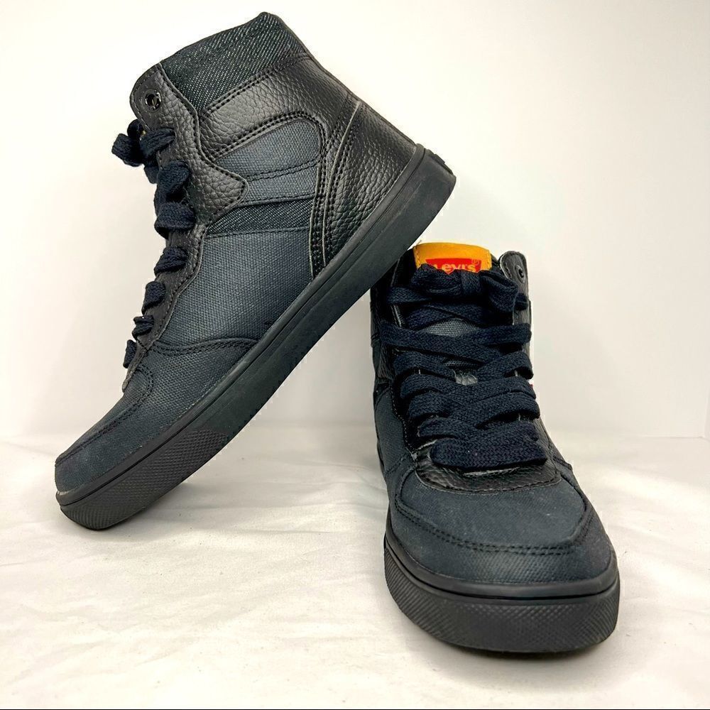 Levis‎ Denim High Top Sneakers Textile Blue Mens 5 Womens 6.5